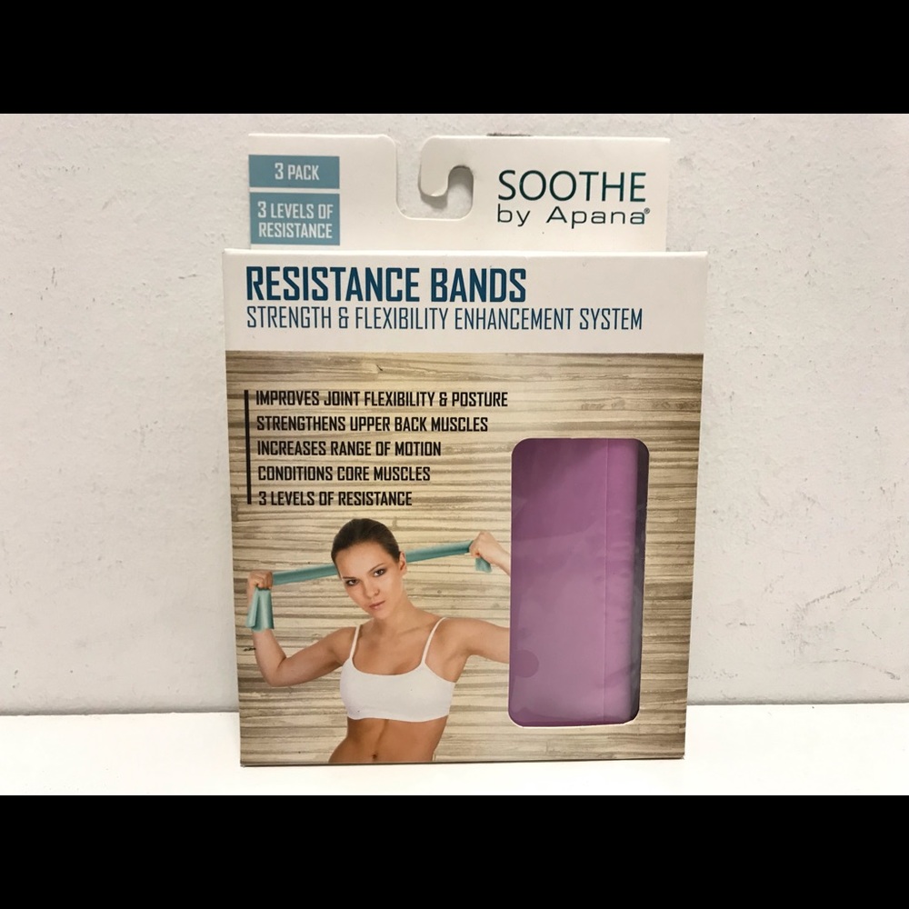 💯NEW SOOTHE APANA RESISTENCE BANDS 3 pack TONING